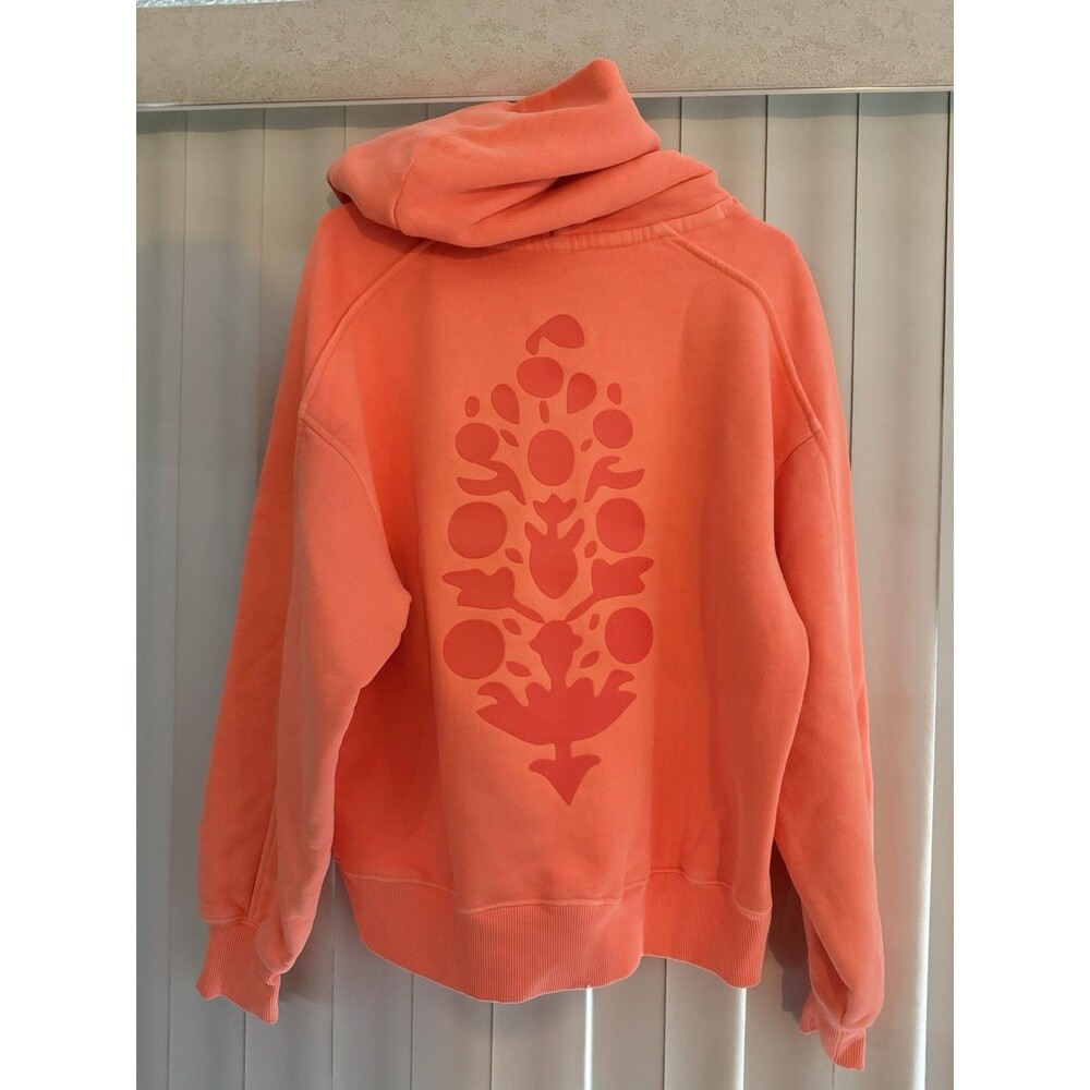 NWT $168 FREE PEOPLE MOVEMENT Final Call Logo Hoodie Coral Sz XS Oversized